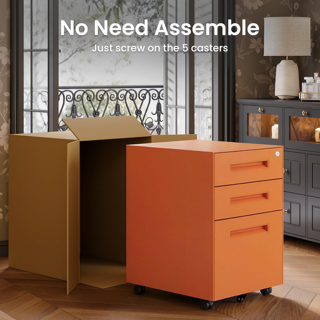 3 Drawer Metal Rolling File Cabinet G2556