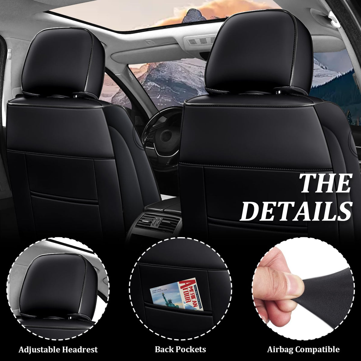 Waterproof Nappa Leather Full Set Car Seat Covers R966180