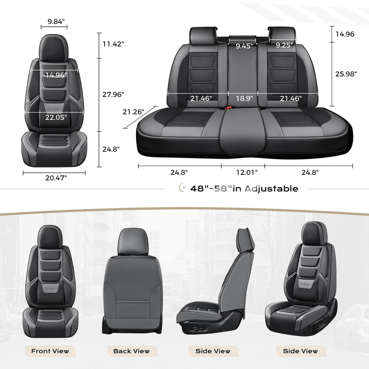 Waterproof Leather Car Seat Covers Full Set Z739794