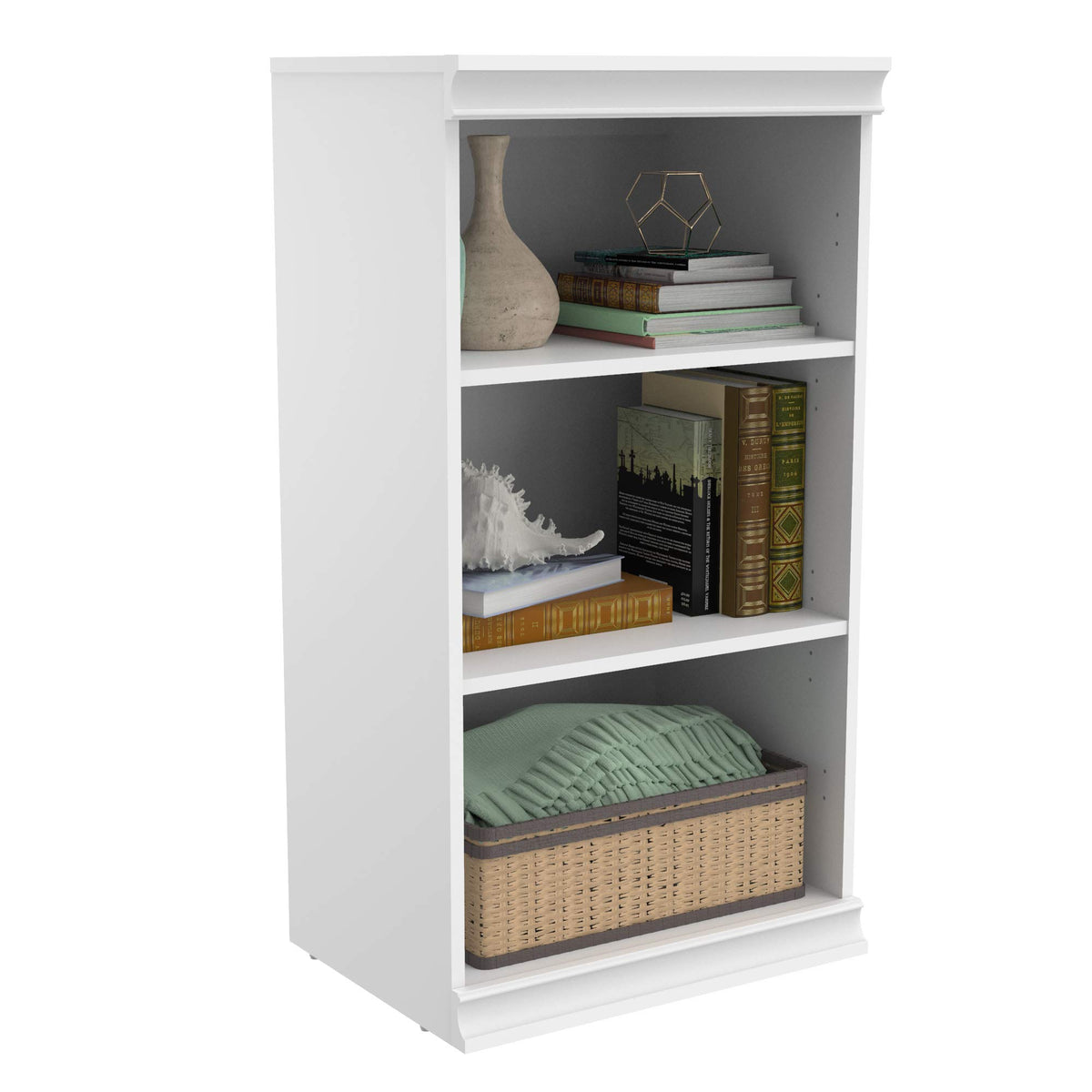 White Modular Storage Shelf Unit with 3 Shelves K657002