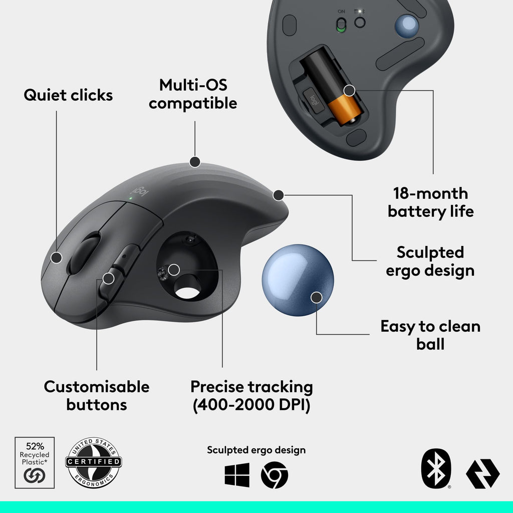Wireless Bluetooth Trackball Mouse L655824