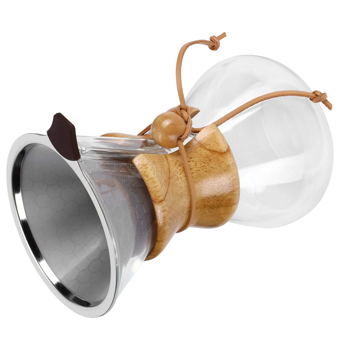 High Temp Glass Coffee Drip Pot with Reusable Filter 600ml U42023