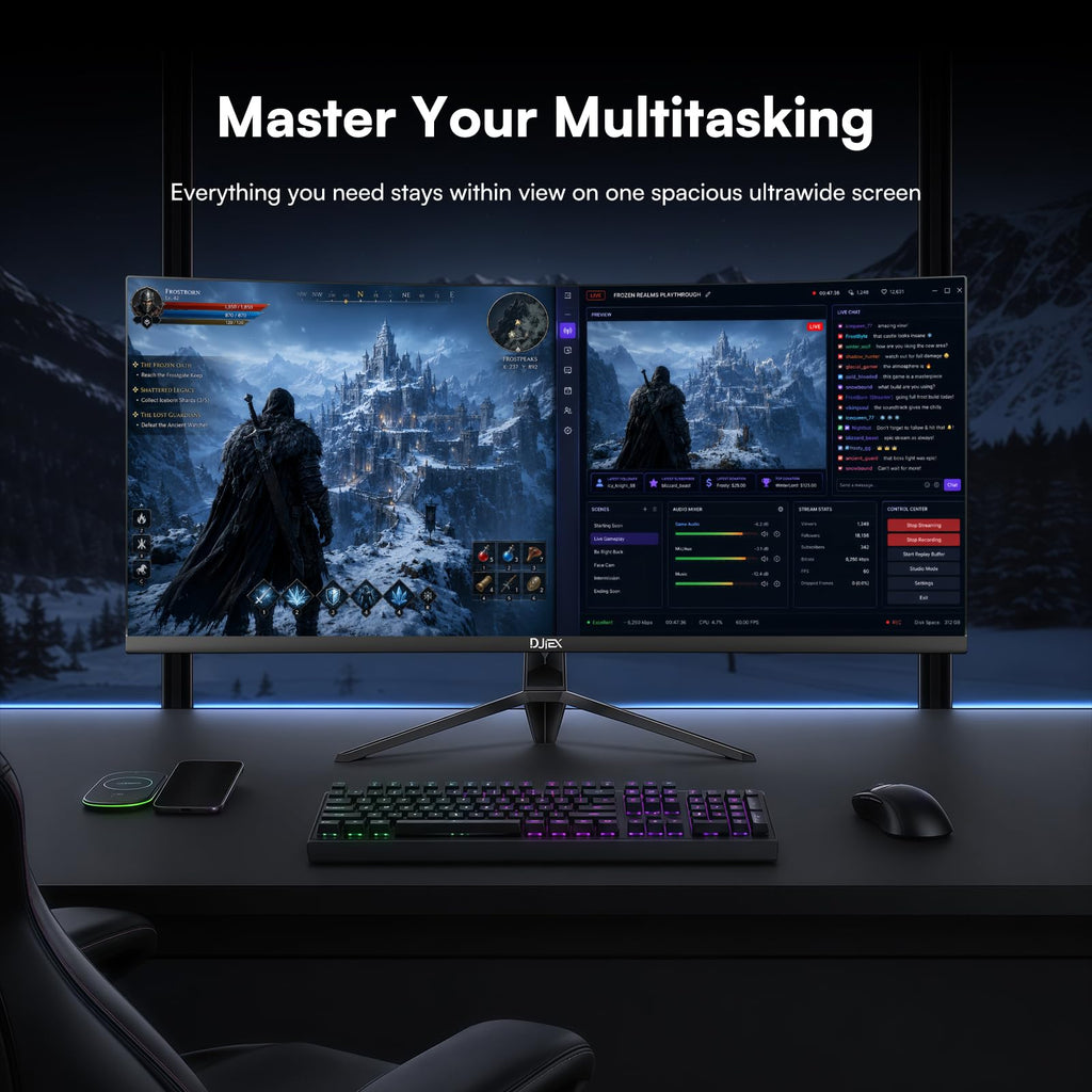 34 Inch Ultrawide Curved Gaming Monitor WQHD 165Hz 1500R C439350