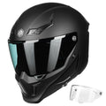Full Face Dual Visor Motorcycle Helmet with Pinlock Matte Black M Y2597