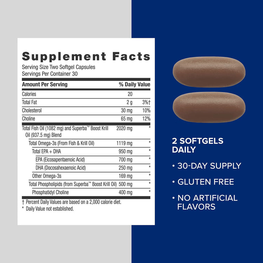 Fish Oil Plus Krill Oil 60 Count A987666