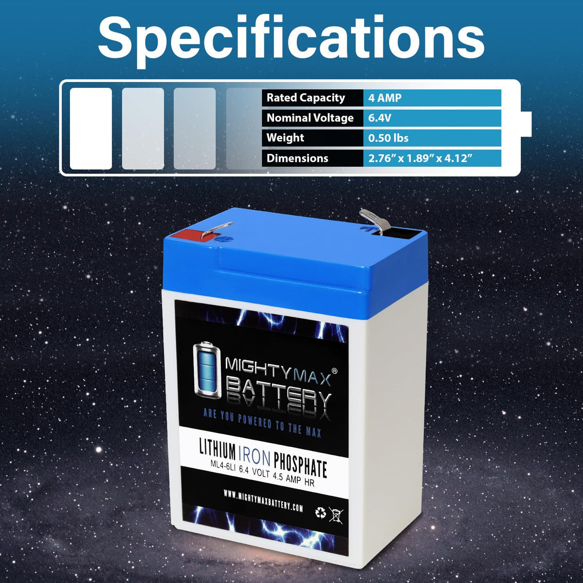 6V 4.5AH Lithium Replacement Battery Z619