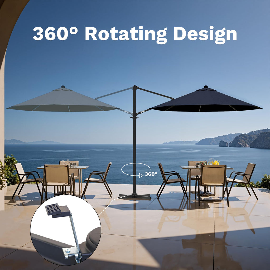 10ft Navy Blue Cantilever Patio Umbrella J240750
