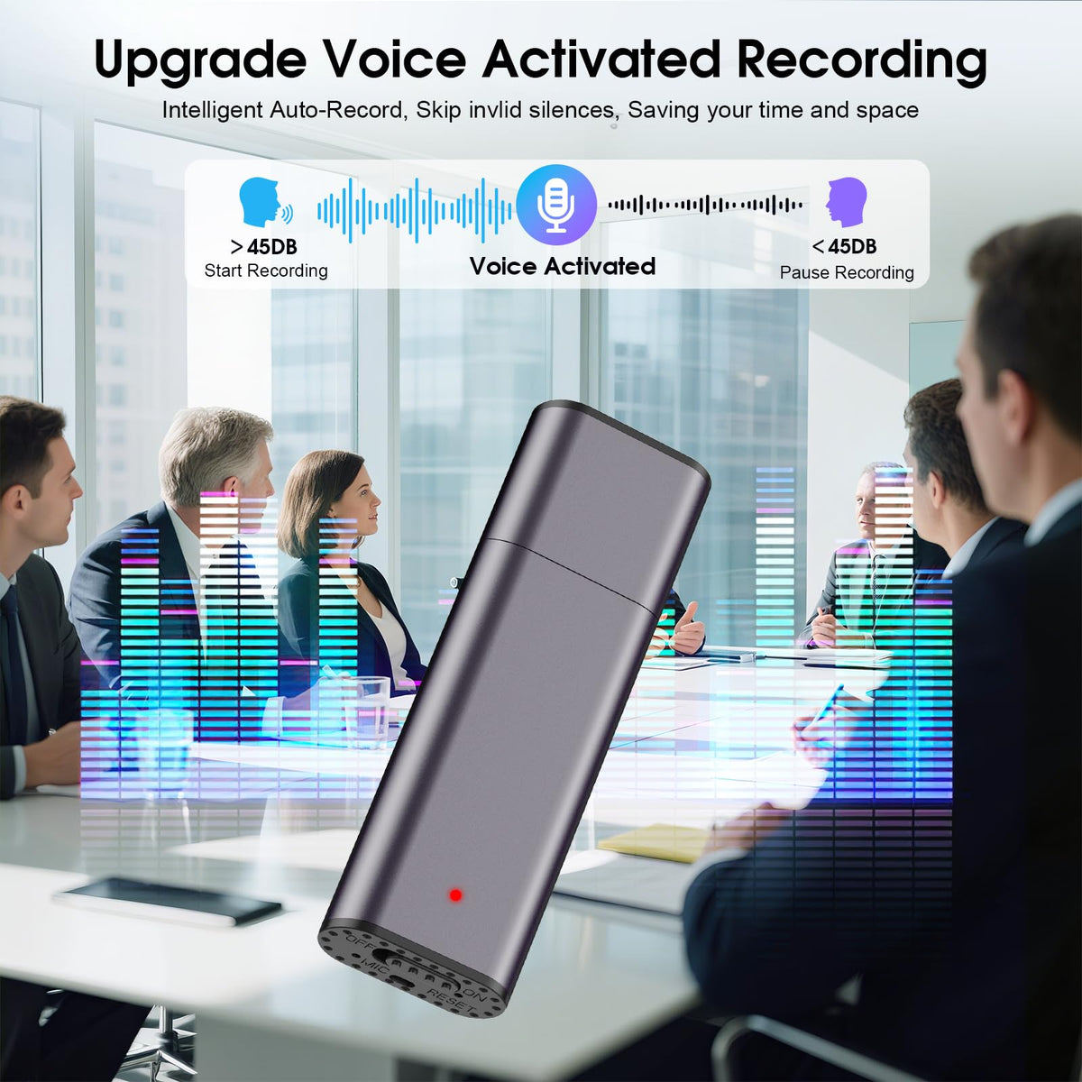 64GB Voice Activated Digital Voice Recorder with Noise Reduction N720