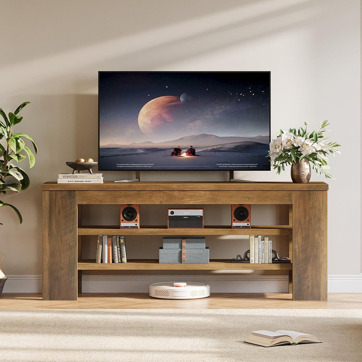 47" TV Stand with 3-Tier Open Storage Shelves N34124