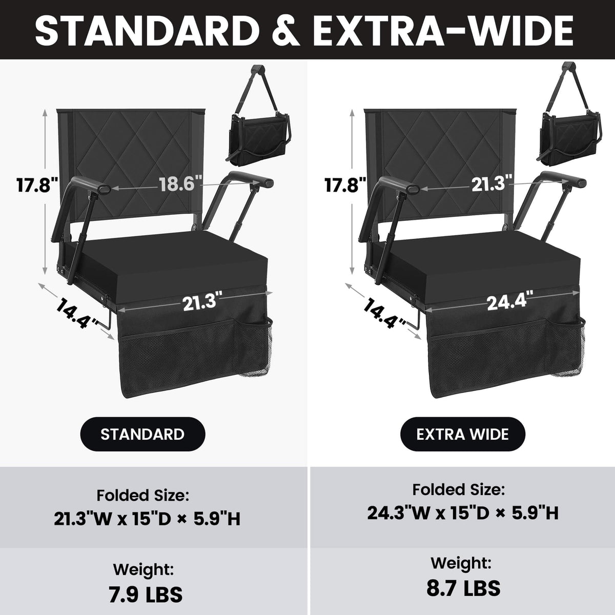 Portable Folding Stadium Seat with Back Support K689685