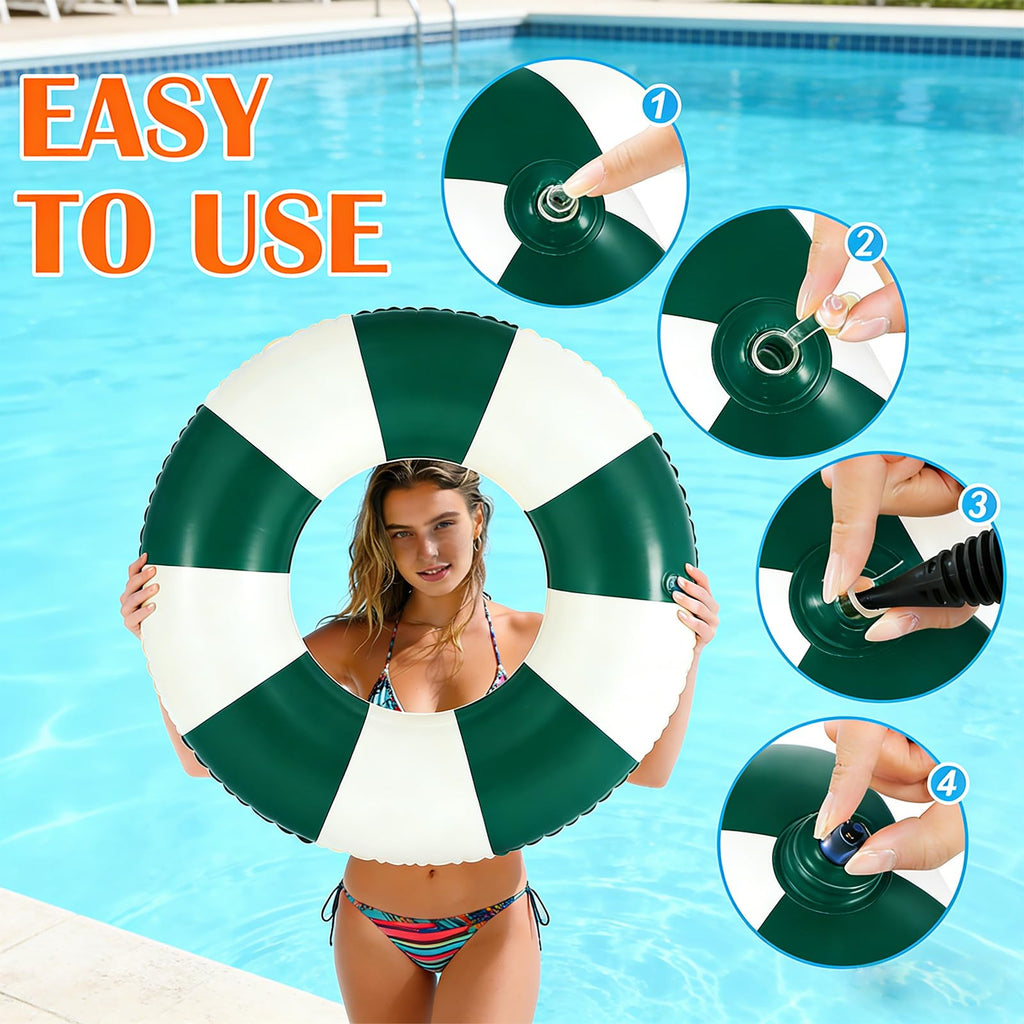 Large Inflatable Pool Float 36 Inch Striped Swim Rings L833