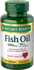Fish Oil Omega 3 Supplements 1200mg 60 Softgels W49634
