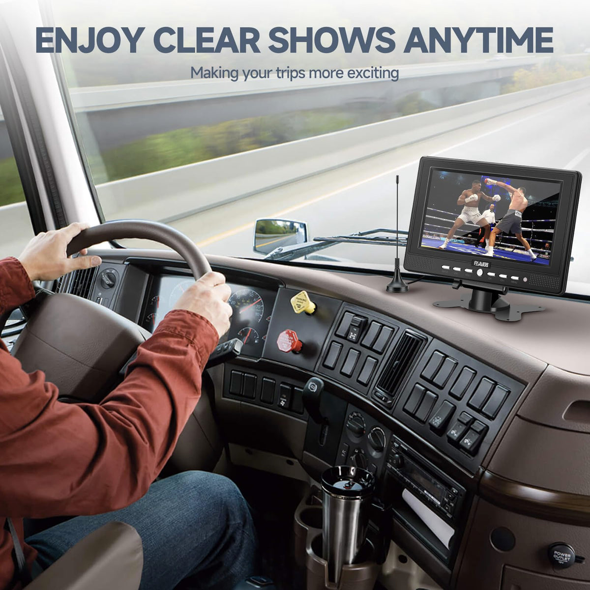 7” Portable TV with Antenna, Rechargeable Battery with Stand Q74614