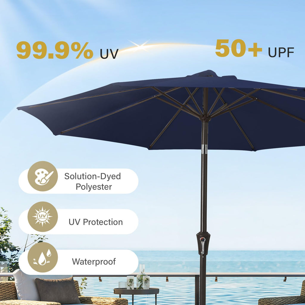 9ft Patio Umbrella with Push Button Tilt and Crank K416268