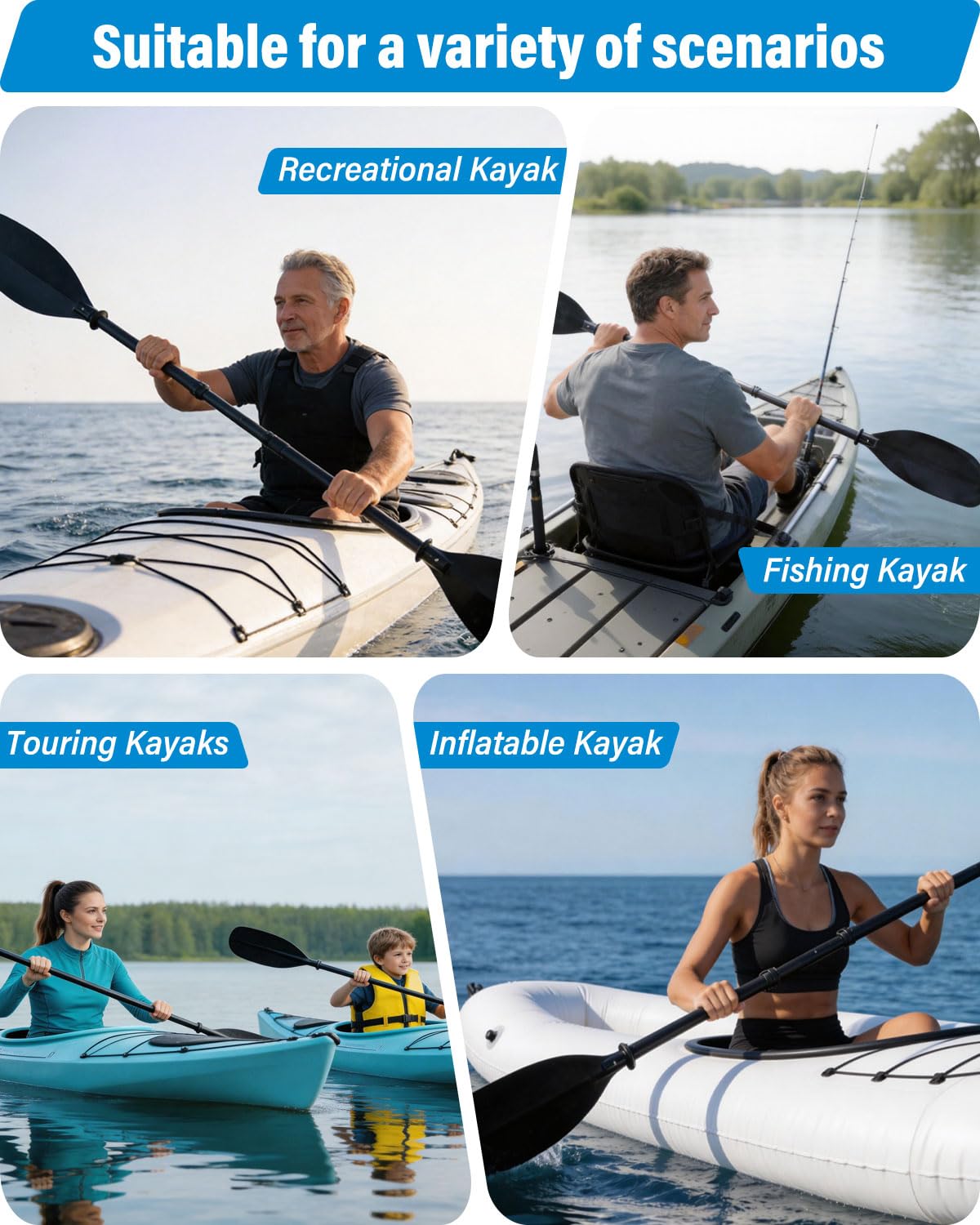 Adjustable Telescopic Kayak Paddle with Storage Bag N7809