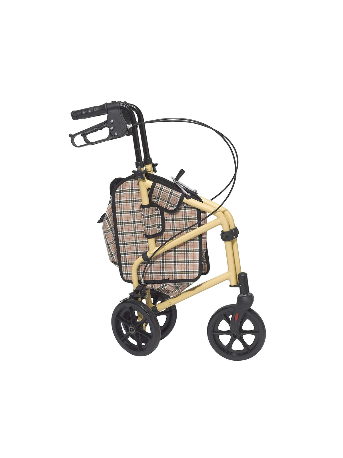 Tan Plaid Rollator Walker with Wheels J89827