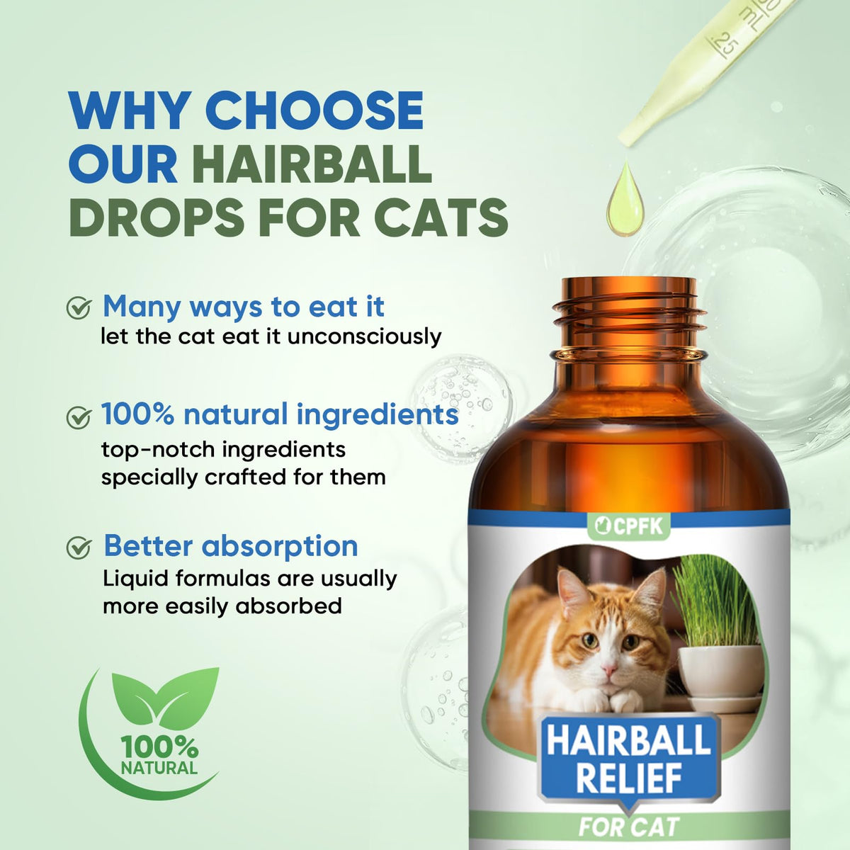 Cat Hairball Remedy Drops 60ml (2 fl oz) 2 Pack R181
