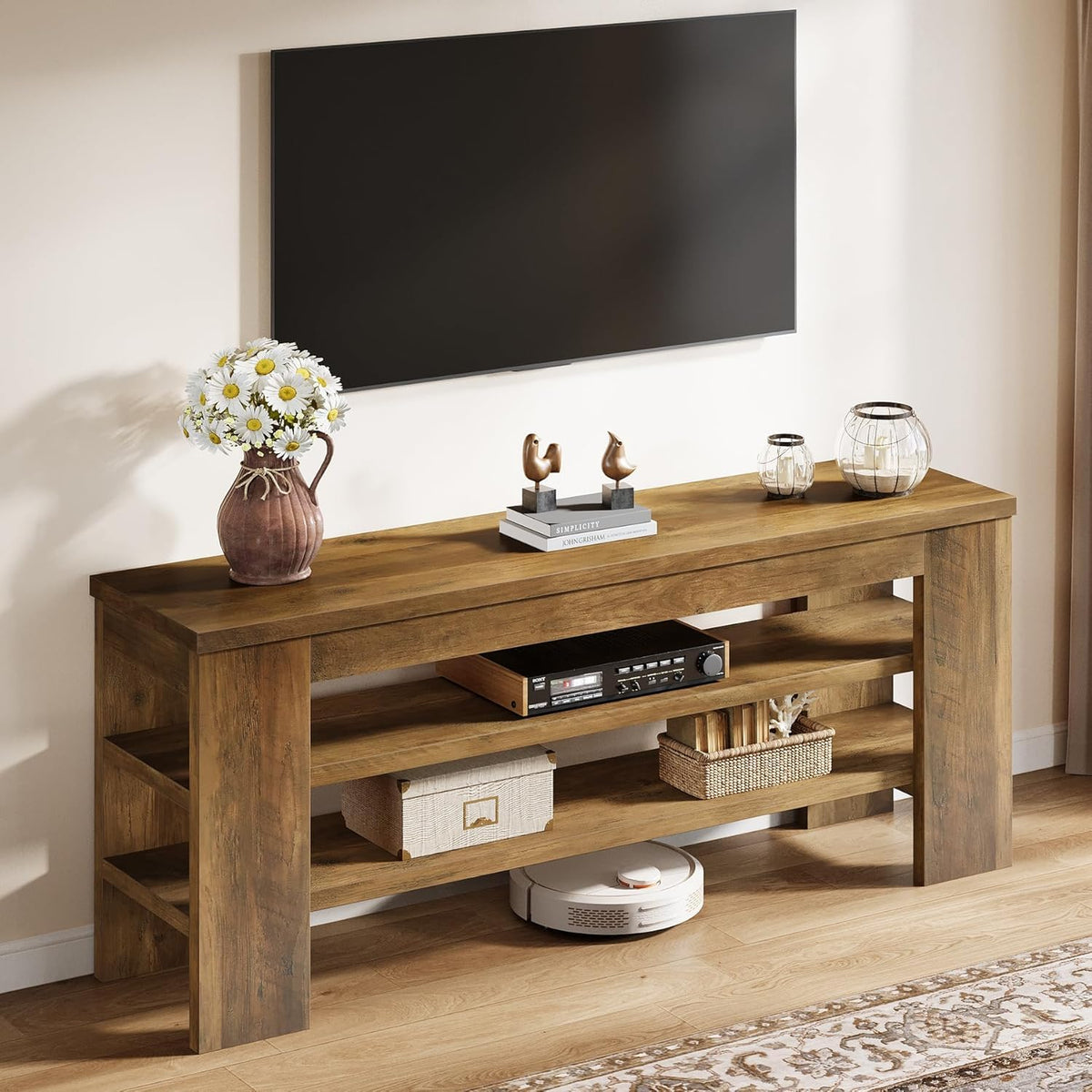 47" TV Stand with 3-Tier Open Storage Shelves N34124