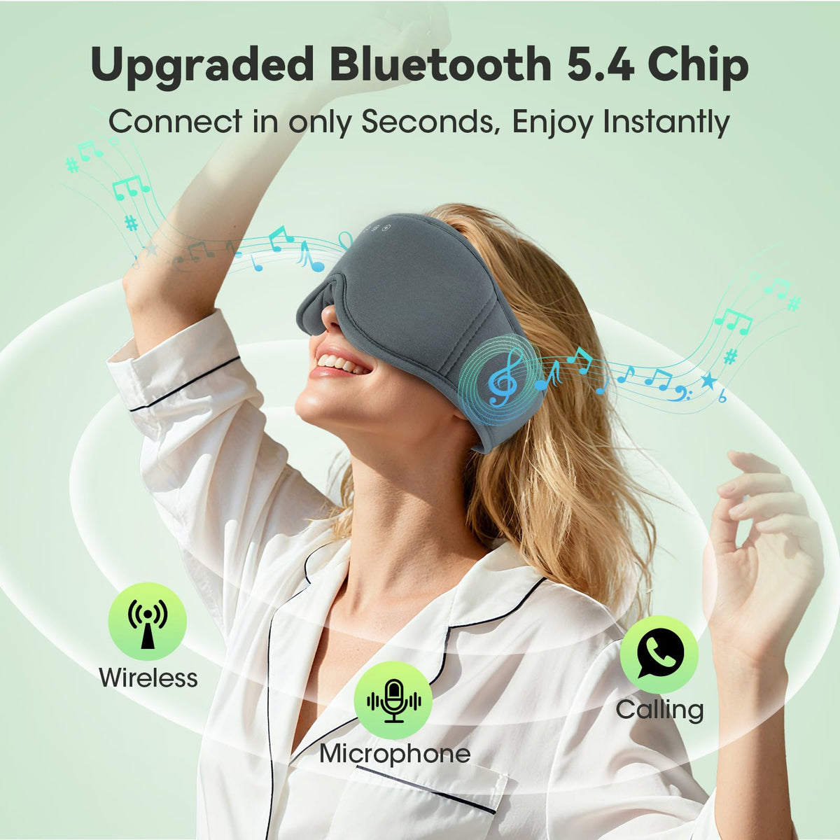 Bamboo Cotton Sleep Mask with Bluetooth Headphones C33008