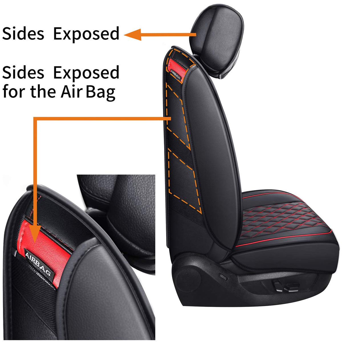 Car Seat Covers Black-Red U57562