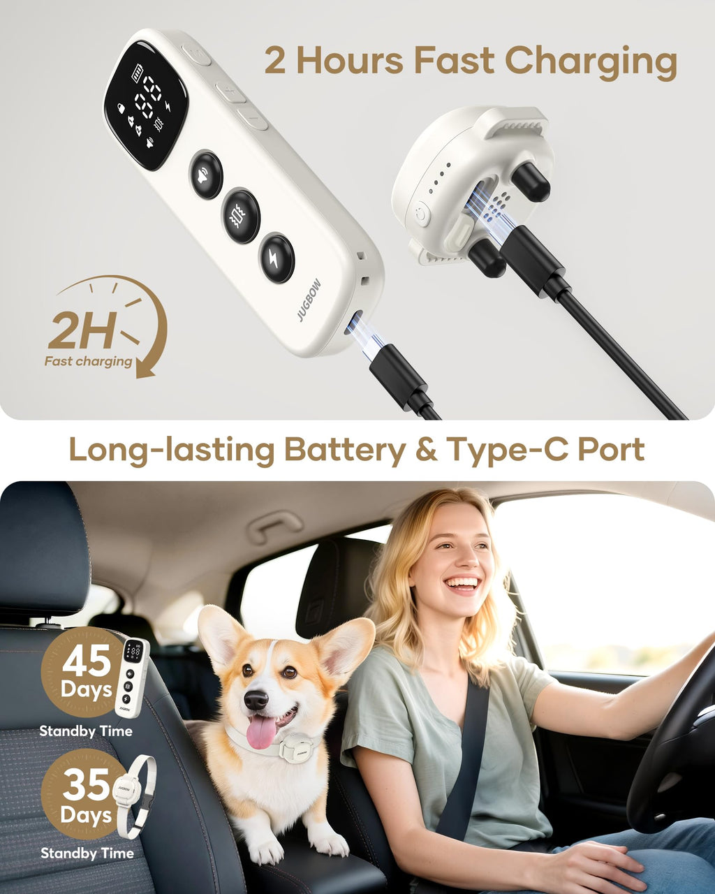 White 4200FT Range Dog Shock Collar V858702