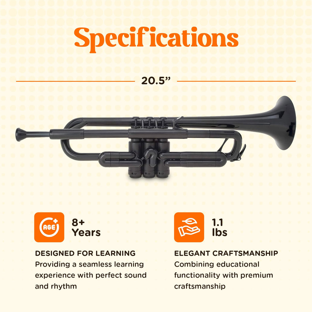 Bb Plastic Trumpet with 3C & 5C Mouthpieces and Carrying Bag S357