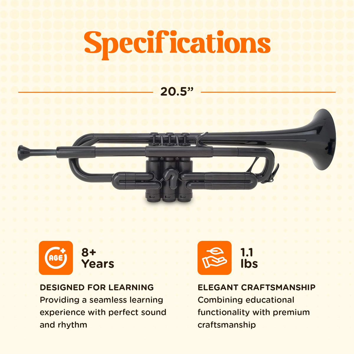 Bb Plastic Trumpet with 3C & 5C Mouthpieces and Carrying Bag S357