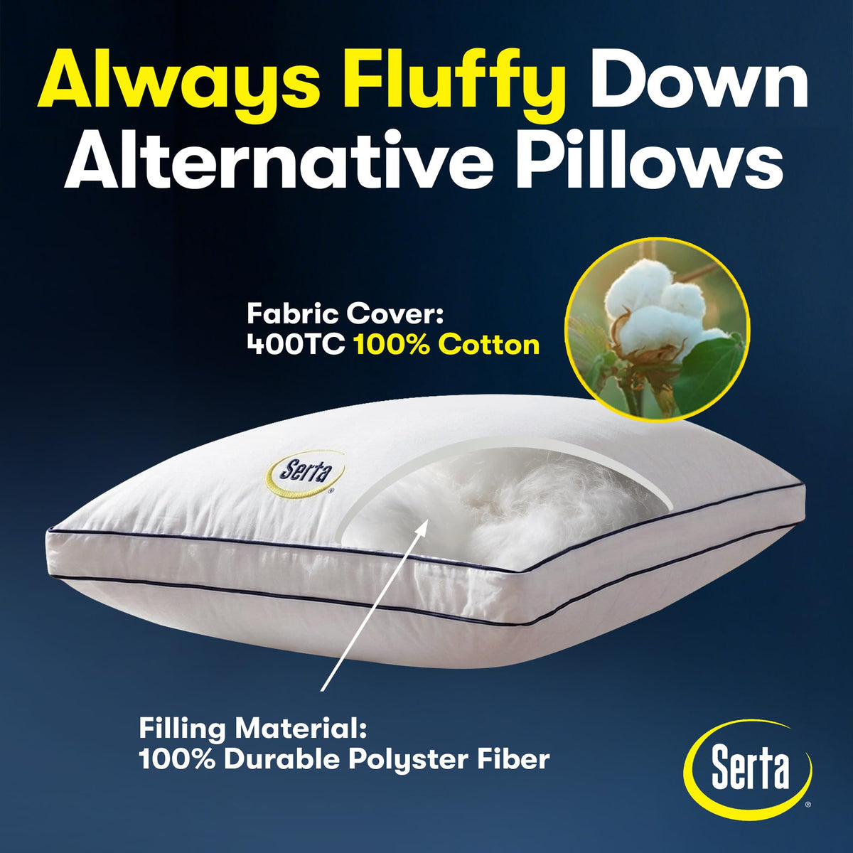 Queen Size Set of 2 Bed Pillows D324