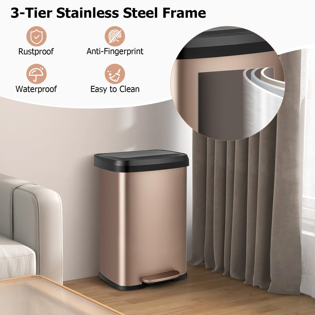 50L Stainless Steel Recycling Pedal Bin P504816