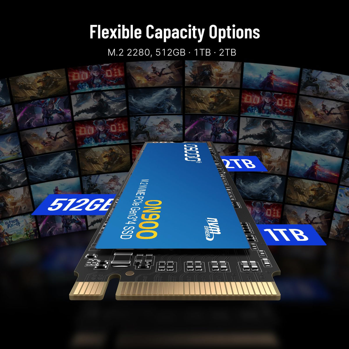 1TB PCIe Gen3.0x4 NVMe M.2 2280 SSD S61823