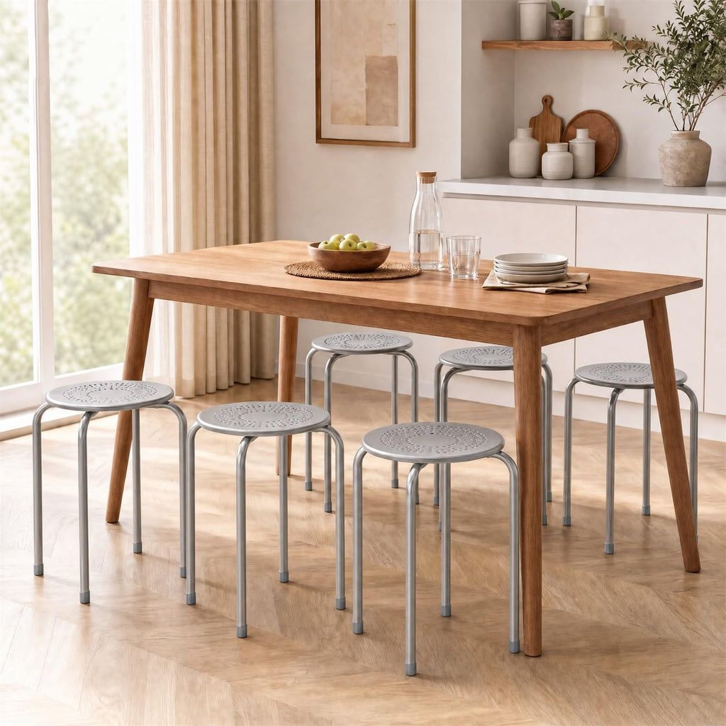 Grey Stackable School Stools 6-Pack U478480