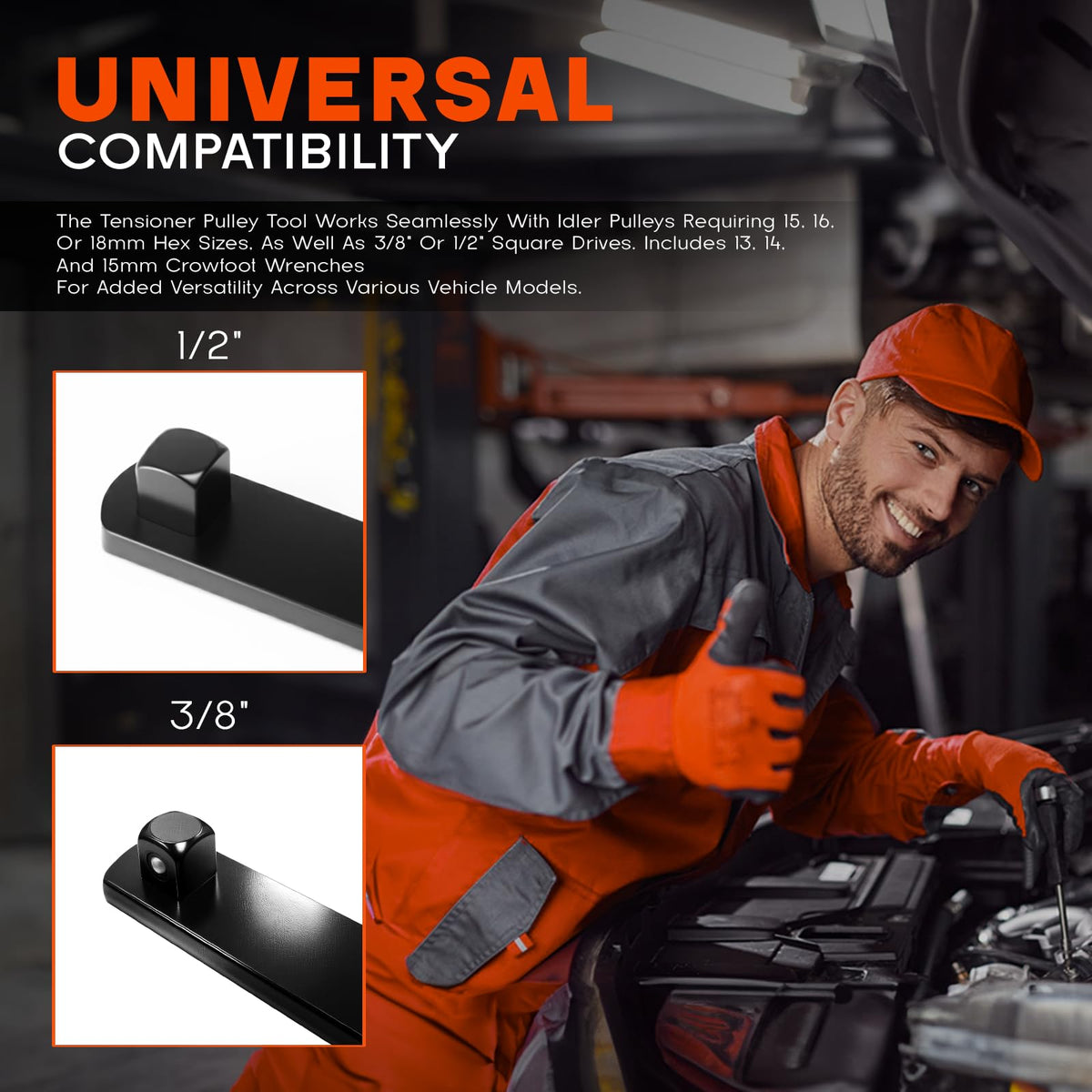 Universal Serpentine Belt Tool Kit, 8PCS B380