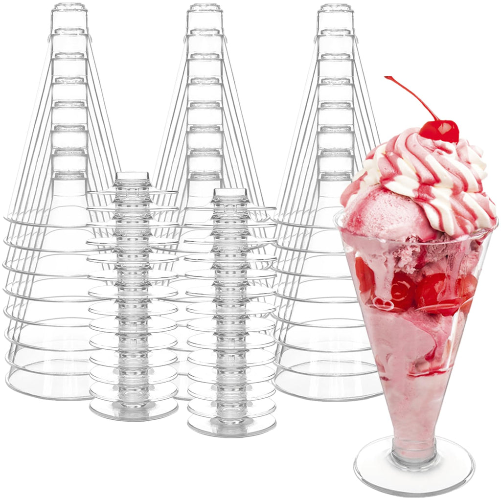 40 Pack 6 oz Disposable Plastic Martini Glasses H365859