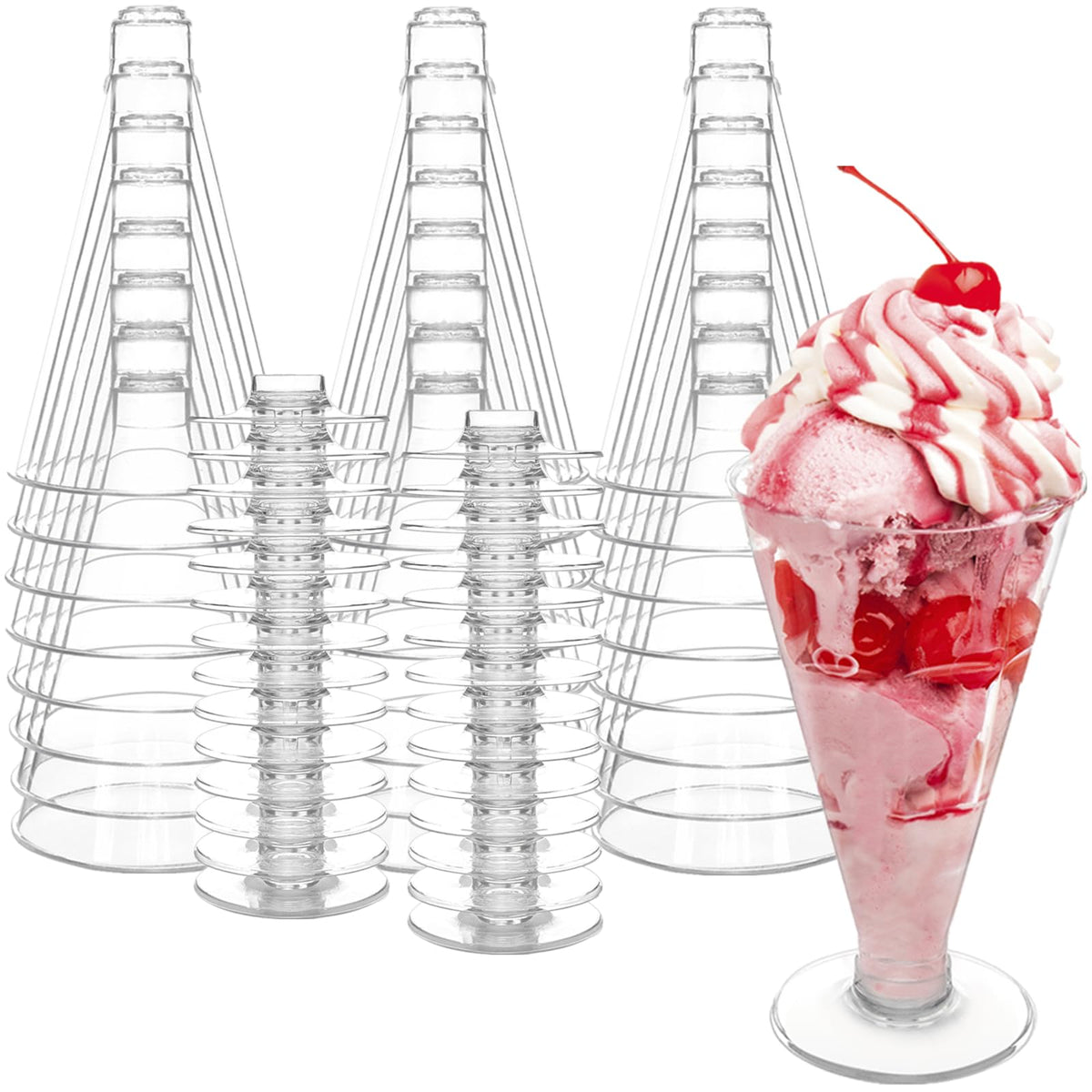 40 Pack 6 oz Disposable Plastic Martini Glasses H365859