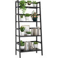 Black 4-Tier Bamboo Ladder Shelf X498782