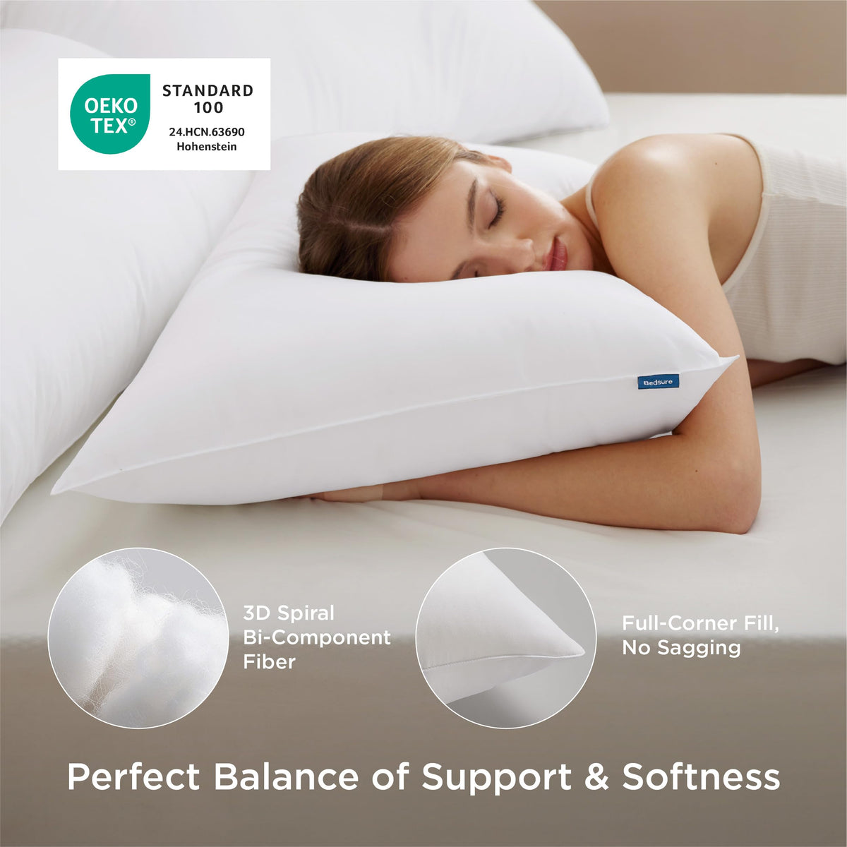 Queen Size Set of 2 Bed Pillows Q3176