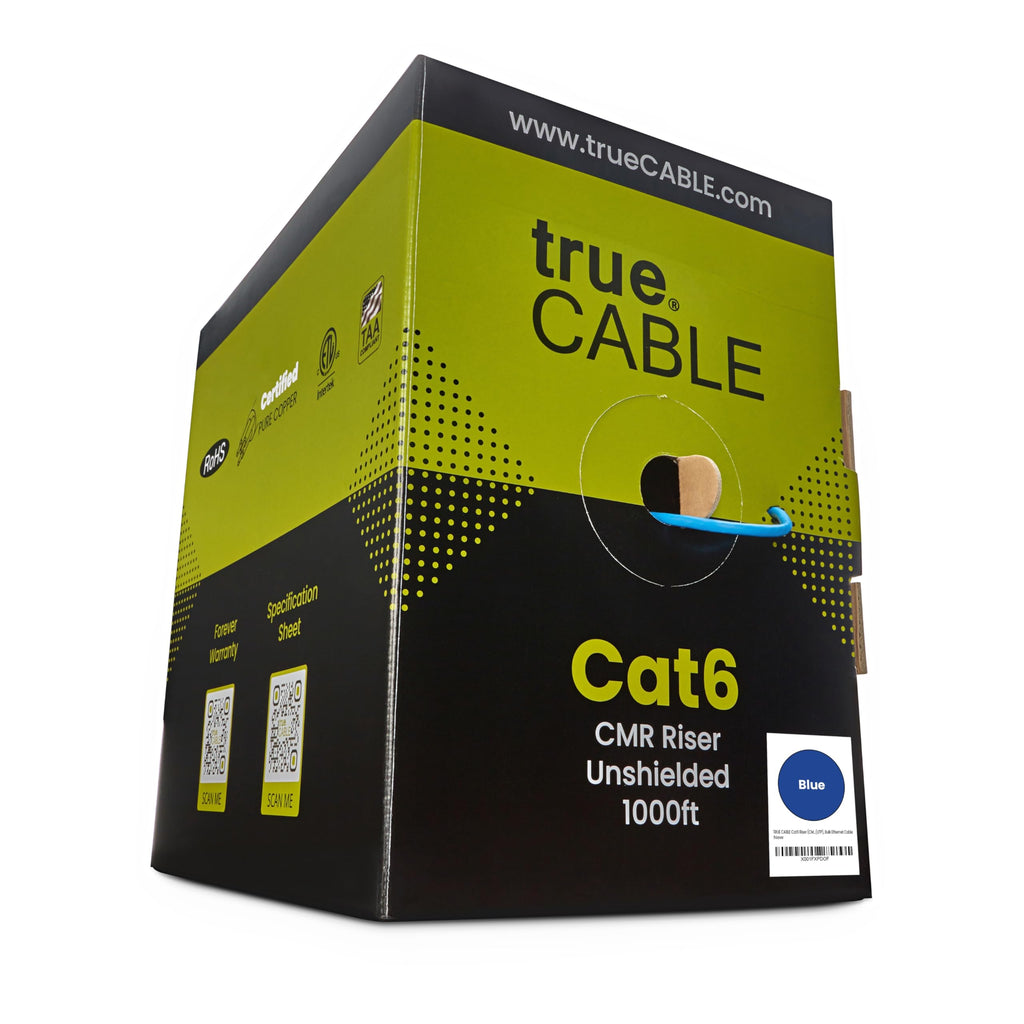 Blue 1000ft Cat6 Riser UTP Bulk Ethernet Cable U903237