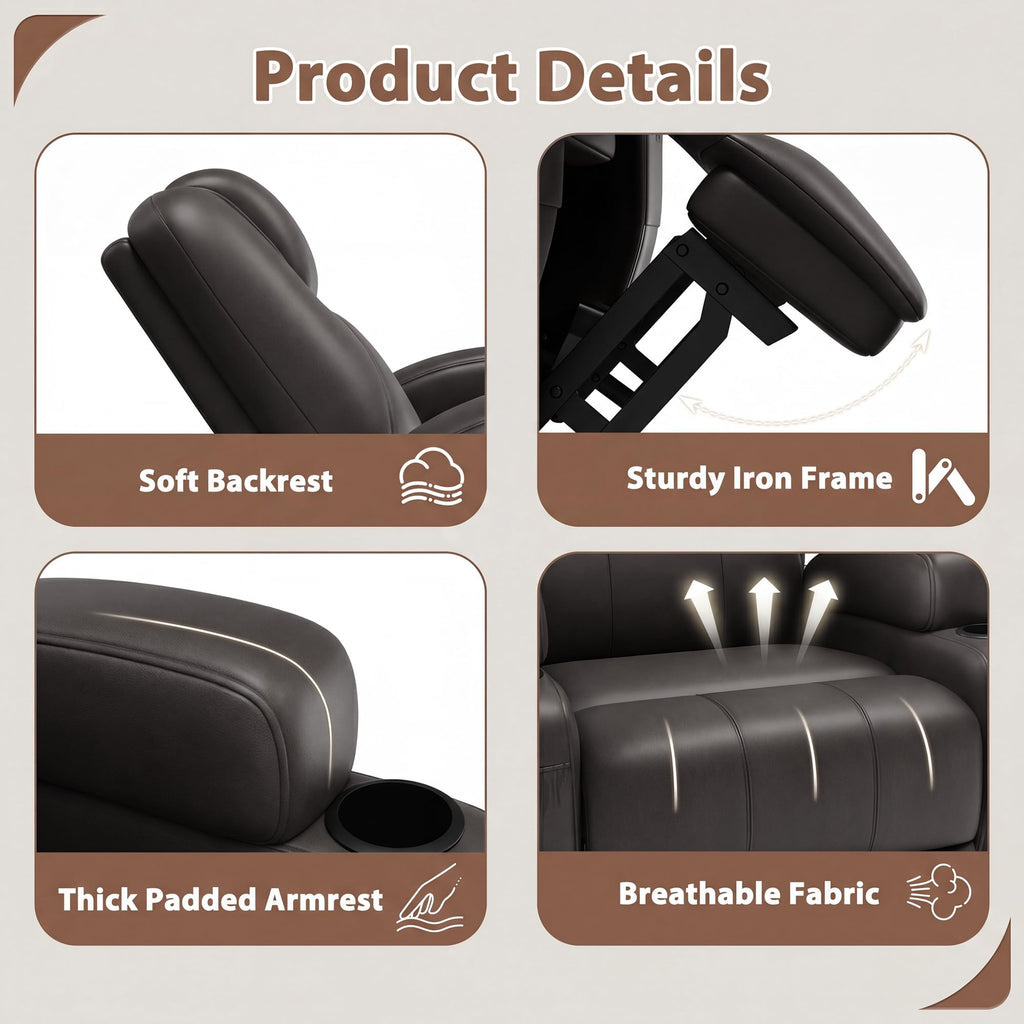 Swivel Rocker Recliner Chair with Vibration Massage D868