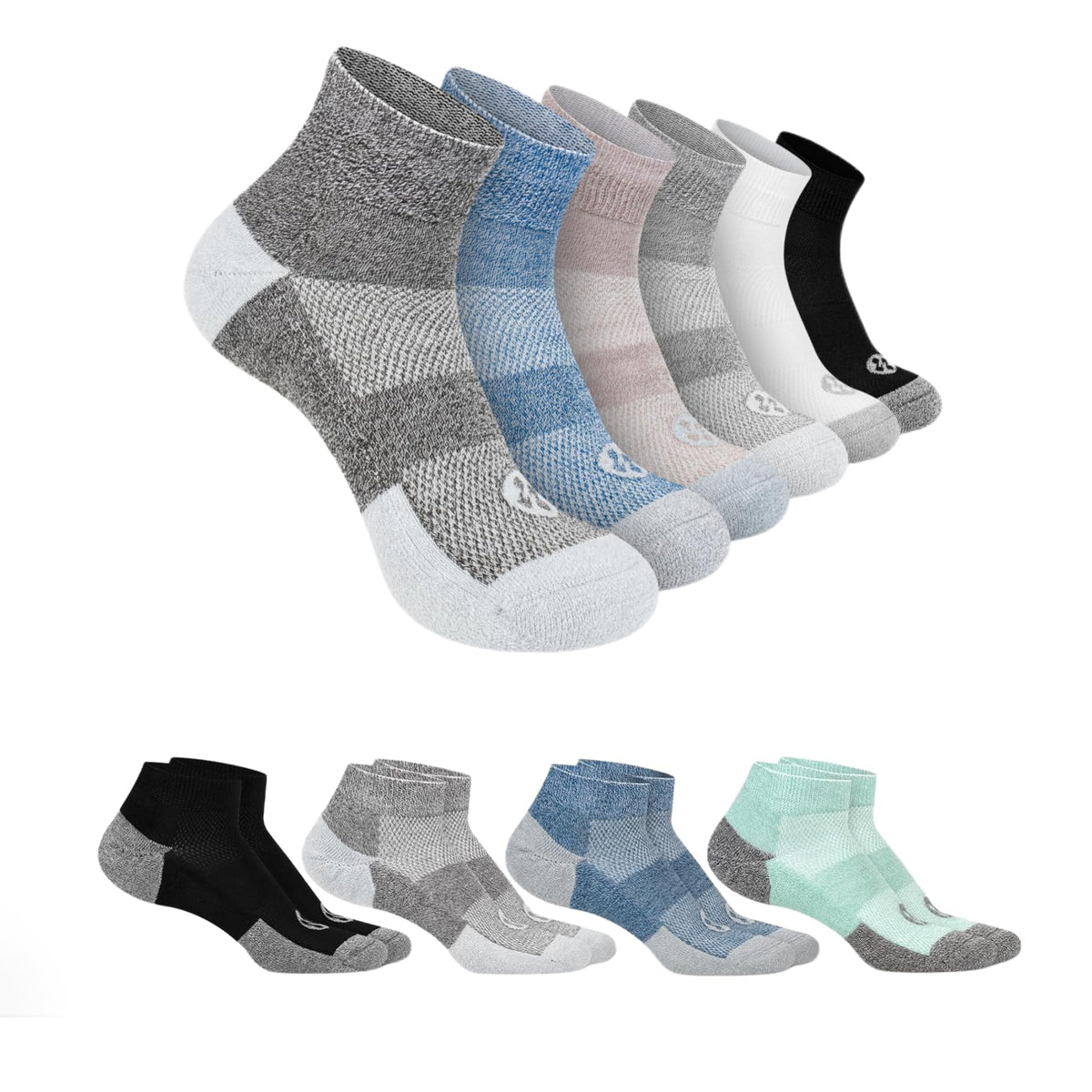 Diabetic Socks for Men, 10 Pairs Ankle & Low Cut Size 9-15 S84896