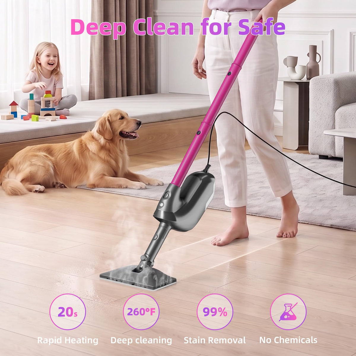 9-in-1 Detachable Handheld Steam Mop D128