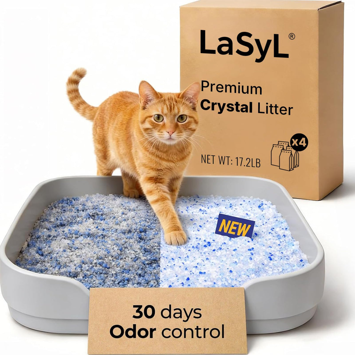 Crystal Cat Litter Silica Gel Non-Clumping Unscented 17.2 lb O73103
