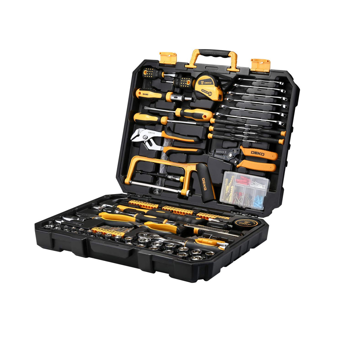 198 Piece Home Repair Tool Kit with Plastic Toolbox M6549