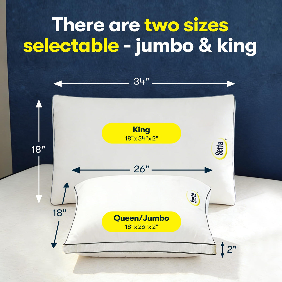 Queen Size Set of 2 Bed Pillows D324