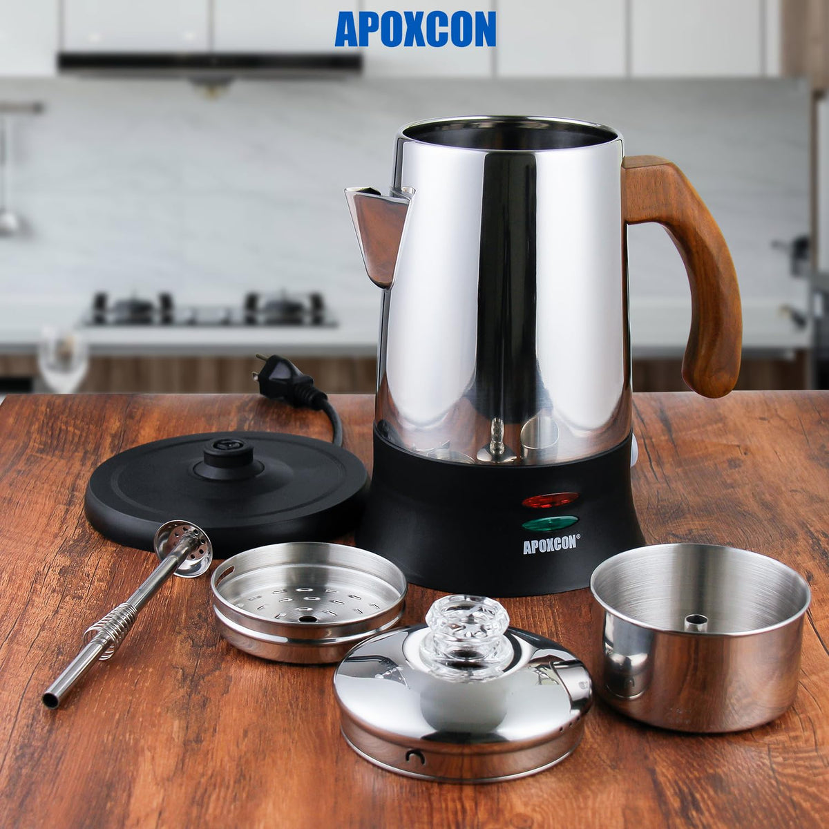 6 Cup Stainless Steel Electric Coffee Percolator A989