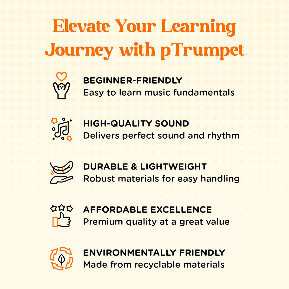 Bb Plastic Trumpet with 3C & 5C Mouthpieces and Carrying Bag S357