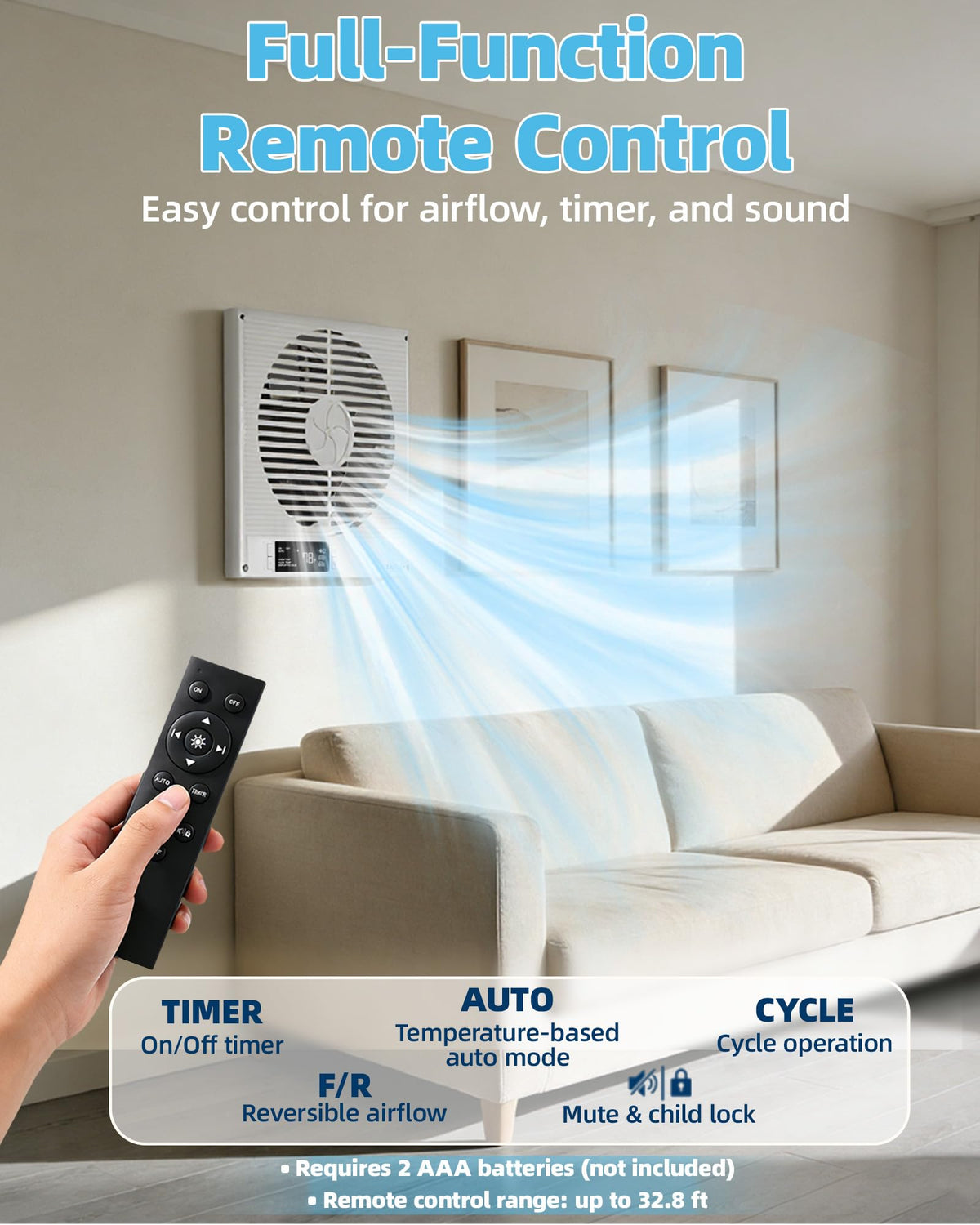 8" Room to Room Fan with Remote K4339