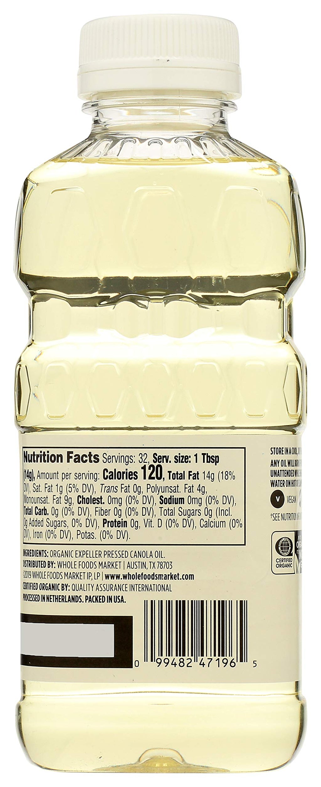 Organic Canola Cooking Oil, 16 Fl Oz (Pack of 2) Q43258