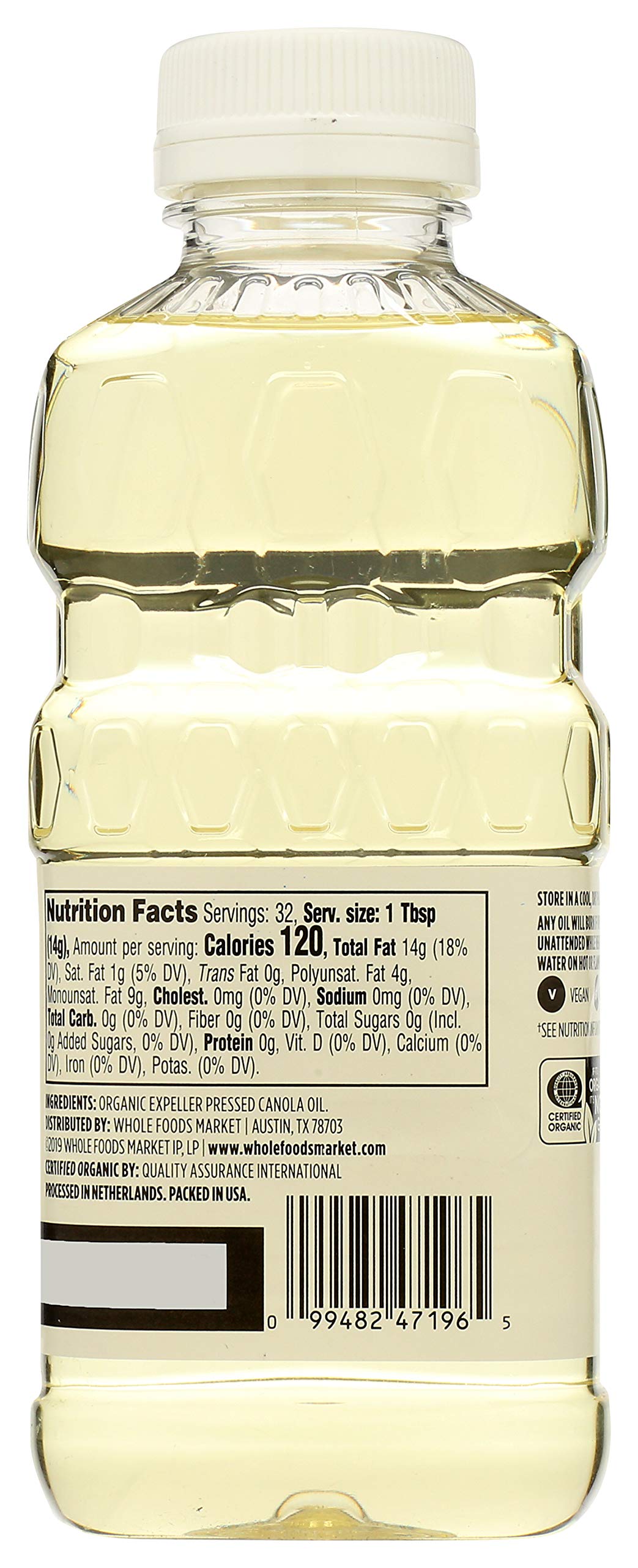 Organic Canola Cooking Oil, 16 Fl Oz (Pack of 2) Q43258