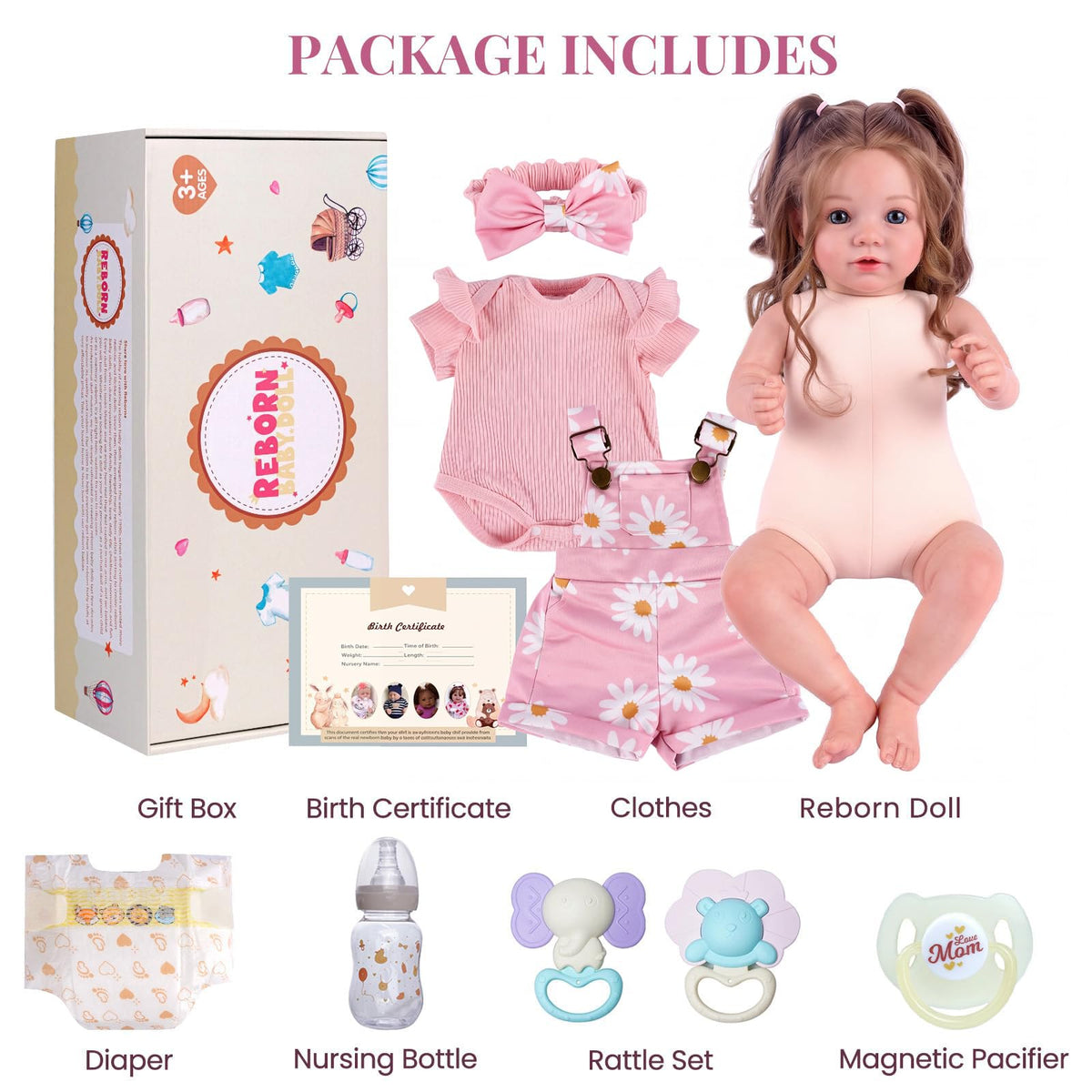 20inch Realistic Reborn Baby Dolls with Poseable Limbs Rooted Hair R6971