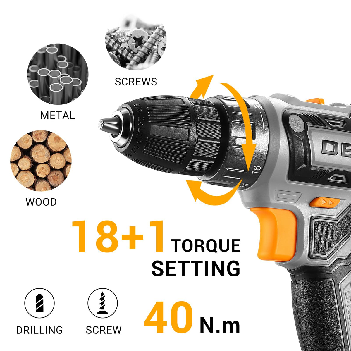 Cordless Drill 20V with Battery and Charger S4682